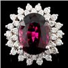 14K Gold 6.40ct Tourmaline & 1.30ctw Diamond Ring