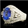 Image 2 : 18K Gold 2.69ct Tanzanite & 1.65ctw Diamond Ring