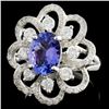 Image 2 : 18K White Gold 1.75ct Tanzanite & 1.22ct Diamond R