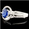 Image 2 : 18K Gold 0.86ct Sapphire & 0.32ctw Diamond Ring