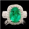 Image 1 : 18K Gold 3.60ct Emerald & 2.27ctw Diamond Ring