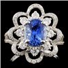 Image 1 : 18K White Gold 2.00ct Sapphire & 0.98ct Diamond Ri