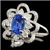 Image 2 : 18K White Gold 2.00ct Sapphire & 0.98ct Diamond Ri