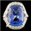 Image 1 : 18K Gold 14.46ct Sapphire & 1.94ctw Diamond Ring