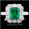 Image 1 : 18K Gold 2.39ct Emerald & 1.43ct Diamond Ring
