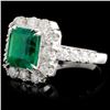 Image 2 : 18K Gold 2.39ct Emerald & 1.43ct Diamond Ring
