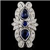 Image 1 : 14K Gold 3.76ct Sapphire & 0.86ct Diamond Ring