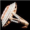 Image 3 : 14K Rose Gold 9.77ct Morganite & 1.79ct Diamond Ri