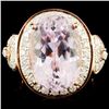 Image 1 : 14K Gold 11.33ct Kunzite & 0.71ctw Diamond Ring