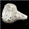 Image 2 : 14K Gold 7.38ct Aquamarine & 1.45ctw Diamond Ring