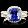 Image 1 : 18K Gold 3.38ct Tanzanite & 0.44ctw Diamond Ring