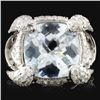 Image 1 : 18K White Gold 4.29ct Aquamarine & 1.21ct Diamond