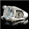 Image 2 : 18K White Gold 4.29ct Aquamarine & 1.21ct Diamond