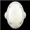 Image 1 : 14K Gold 7.37ct Opal & 0.99ctw Diamond Ring