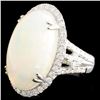 Image 2 : 14K Gold 7.37ct Opal & 0.99ctw Diamond Ring
