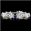Image 1 : 14K Gold 6.28ct Tanzanite & 3.69ctw Diamond Bracel