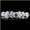 Image 2 : 14K Gold 6.28ct Tanzanite & 3.69ctw Diamond Bracel