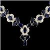 Image 2 : 14K Gold 45.55ct Sapphire & 2.70ctw Diamond Neckla