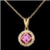 Image 1 : 18K Gold 0.70ct Sapphire & 0.47ctw Diamond Pendant