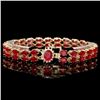Image 1 : 14k Yellow Gold 31ct Ruby 0.30ct Diamond Bracelet