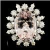 Image 1 : 14K Gold 5.54ct Morganite & 0.90ctw Diamond Ring