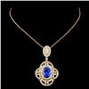 Image 2 : 18K Gold 2.48ct Tanzanite & 1.82ctw Diamond Pendan