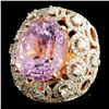 Image 2 : 18K Gold 15.22ct Kunzite & 2.54ctw Diamond Ring