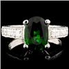 Image 1 : 14K Gold 1.85ct Tourmaline & 0.40ct Diamond Ring