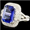 Image 2 : 18K Gold 8.12ct Tanzanite & 1.58ctw Diamond Ring