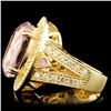 Image 4 : 14K Gold 13.84ct Kunzite & 1.72ctw Diamond Ring