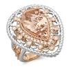 14K Gold 5.00ct Morganite & 0.75ct Diamond Ring