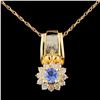 Image 1 : 14K Gold 0.50ct Tanzanite & 0.38ctw Diamond Pendan
