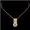Image 2 : 14K Gold 0.50ct Tanzanite & 0.38ctw Diamond Pendan