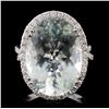 Image 1 : 18K Gold 10.00ct Aquamarine & 0.91ct Diamond Ring