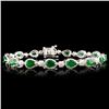 Image 1 : 14K Gold 5.47ct Emerald & 1.83ctw Diamond Bracelet