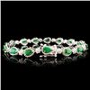 Image 2 : 14K Gold 5.47ct Emerald & 1.83ctw Diamond Bracelet