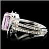 Image 3 : 14K Gold 4.18ct Kunzite & 0.44ctw Diamond Ring