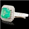 Image 2 : 18K Gold 1.99ct Emerald & 0.75ctw Diamond Ring