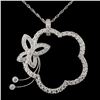 Image 1 : 18K White Gold 1.30ctw Diamond Pendant