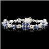 Image 1 : 14K Gold 7.68ctw Sapphire & 1.89ctw Diamond Bracel