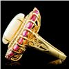 Image 4 : 18K Gold 5.27ct Opal & 0.72ctw Diamond Ring