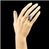 Image 4 : 18K Gold 4.90ctw Sapphire & 0.68ctw Diamond Ring