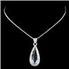 Image 2 : 14K Gold 5.00ct Aquamarine & 0.25ctw Diamond Penda