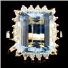 Image 1 : 14K Gold 5.45ct Aquamarine & 0.52ctw Diamond Ring