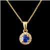 Image 1 : 14K Gold 0.60ct Spinel & 0.13ctw Diamond Pendant