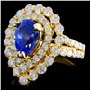 Image 2 : 18K Y Gold 2.18ct Sapphire & 1.91ct Diamond Ring
