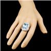 Image 3 : 18K Gold 10.82ct Aquamarine & 3.76ctw Diamond Ring