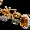 Image 3 : `14k Gold 27.00ct Sapphire & 1.40ct Diamond Bracel