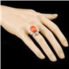 Image 3 : 14K Gold 5.47ct Coral & 1.82ctw Diamond Ring