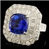 Image 2 : 18K Gold 7.60ct Tanzanite & 3.33ctw Diamond Ring
